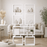 Boekenkasten - Boekenkast Rail Wit Melamine 79x166,5x24 cm - Dimehouse