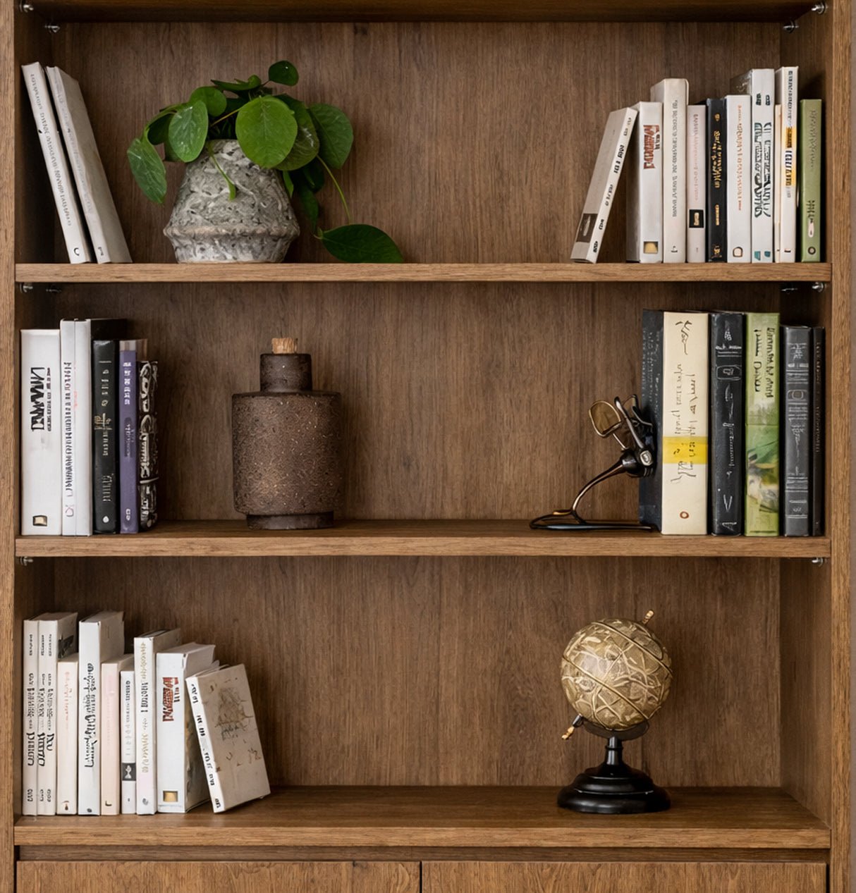 Boekenkast walnoot melamine Rea 80x182x36 cm