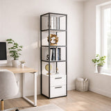Boekenkast Robbins Black Zwart Wit Melamine 39x160x39 cm