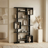 Asymmetrische boekenkast antraciet melamine Soto 92x173x28 cm