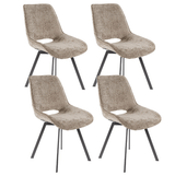 Set van 4 draaibare eetkamerstoelen Silos chenille bruin