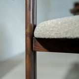 Eetkamerstoelen-Japandi Eetkamerstoel Miyo Bouclé Zandkleur - Walnootlook Frame-Dimehouse