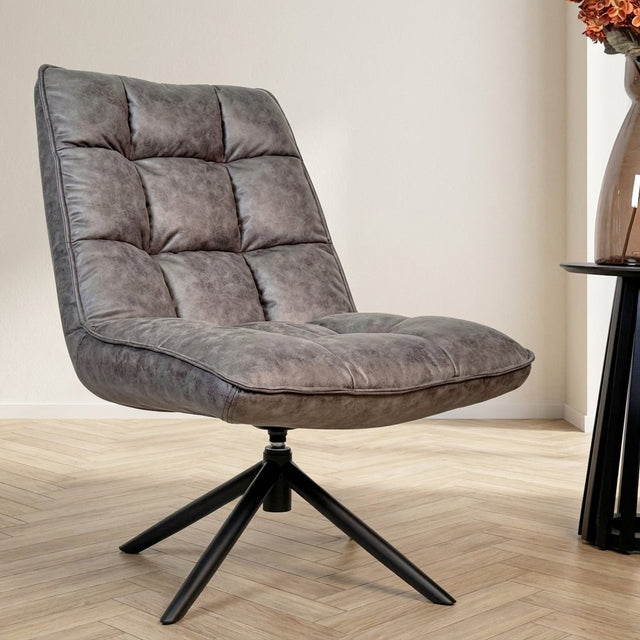 Draaifauteuil Yuki Antraciet Eco-leer 360° Draaibaar sfeerfoto in modern interieur