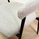 Eetkamerstoel Set van 4 Bouclé Beige Lisa - Zwart Frame