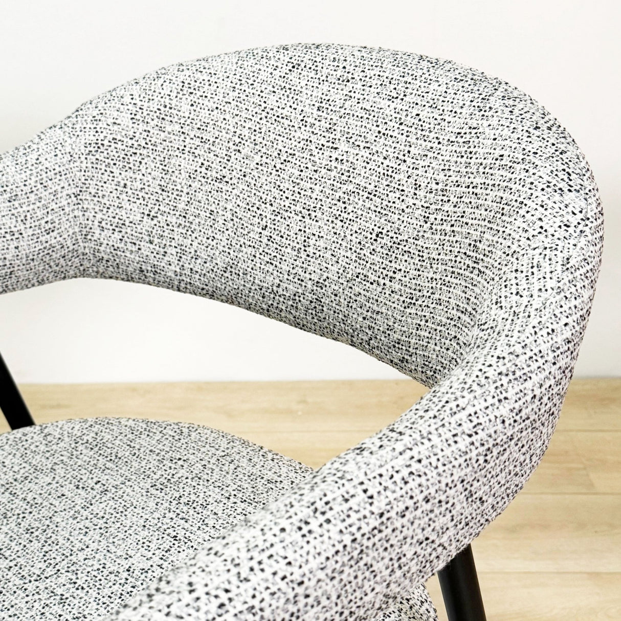 Eetkamerstoel Set van 4 Bouclé Grijs Lisa - Zwart Frame