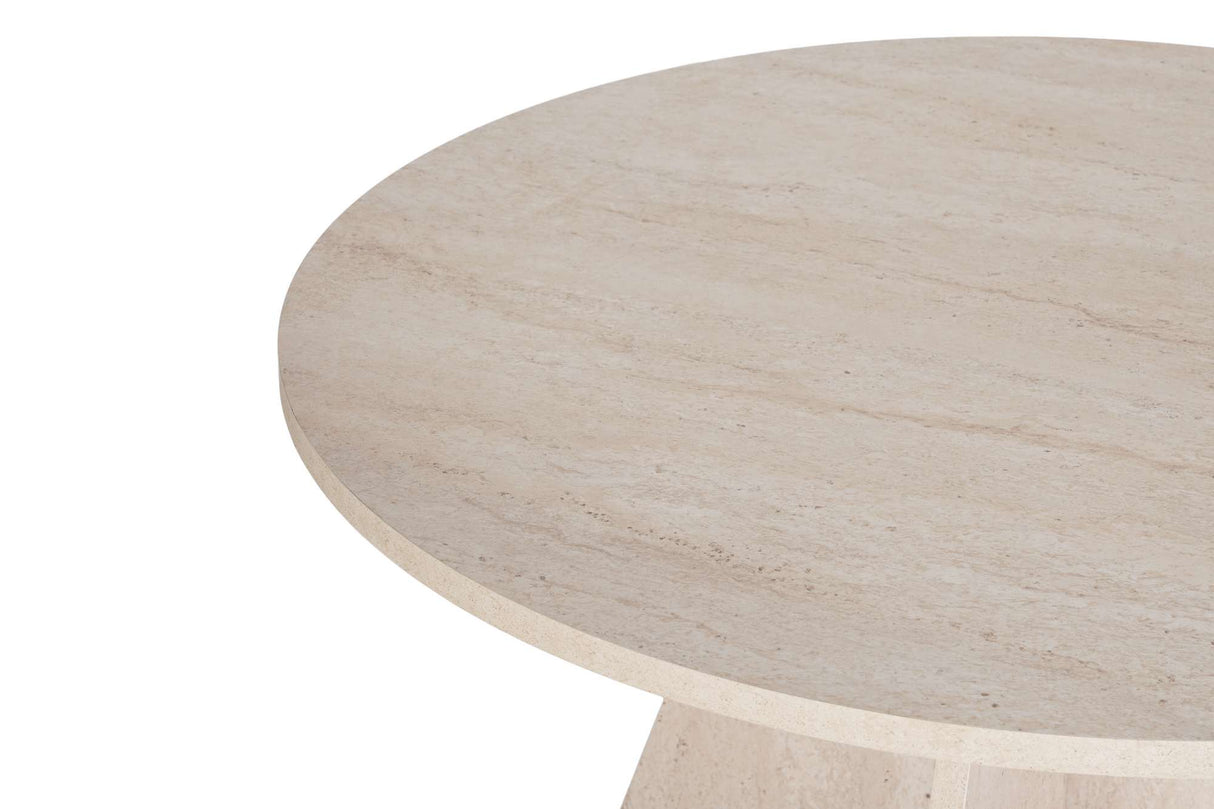 Eettafels - Eetkamertafel rond travertin - 120 cm - Mary - Dimehouse