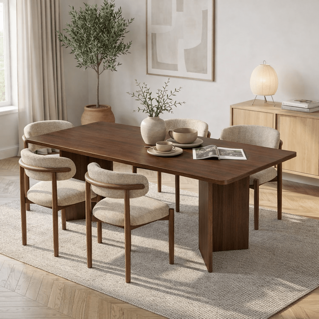 Eettafel Walnoot Melamine rechthoekig 180x89,5x75 cm - Linova