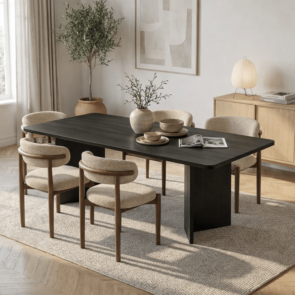 Eettafel Zwart Melamine rechthoekig 180x89,5x75 cm - Linova