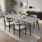 Eettafel Sintered Stone Marmerlook Grijs - Jules