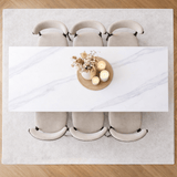 Eettafel Sintered Stone Marmerlook Wit - Jules