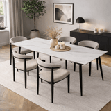 Eettafel Sintered Stone Marmerlook Wit - Jules