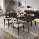 Eettafel Sintered Stone Marmerlook Zwart - Jules