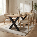 Eettafel Lenzo Rustiek Eiken - Zwarte X-poot