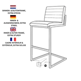 Industriële Hoge Barkruk Kuba Zwart PU - 78 cm Zithoogte - Zonder Arm