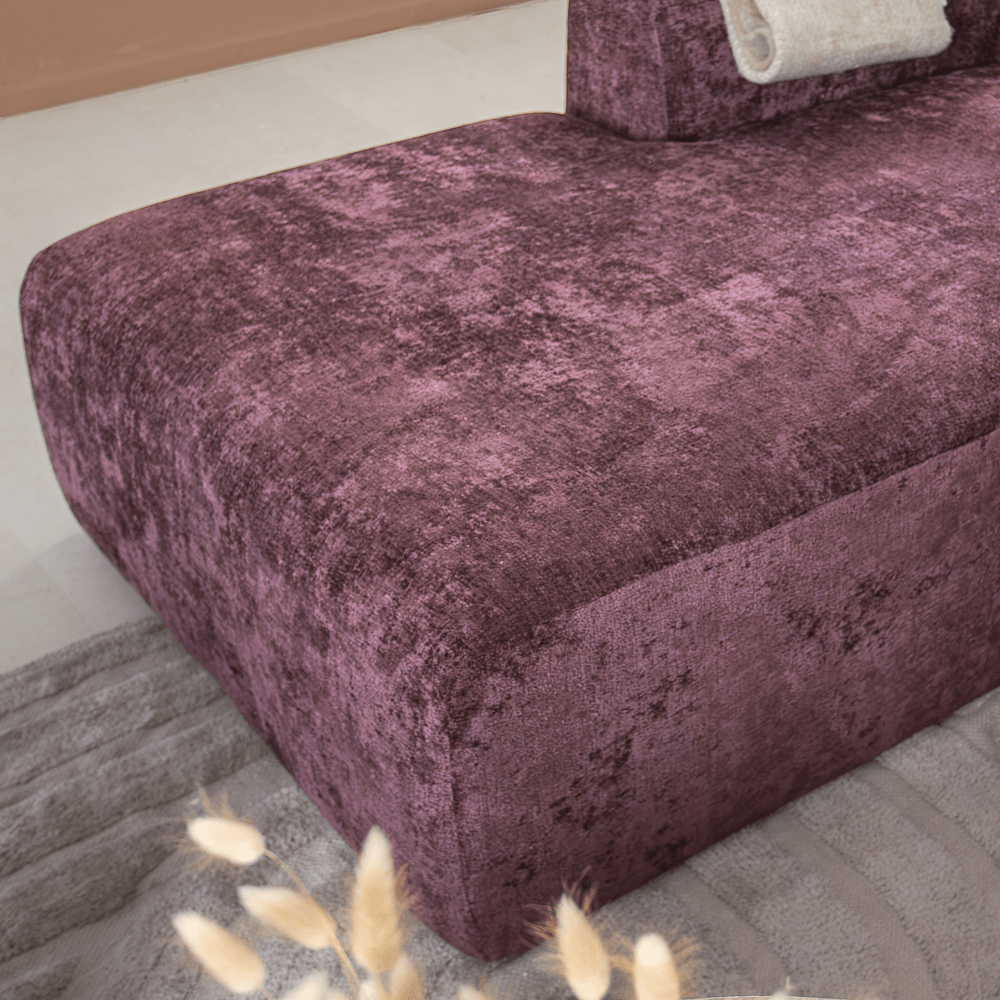 Banken-U-bank paars chenille stof - 342x165 cm - Shane-Dimehouse
