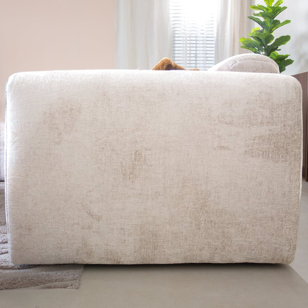 Banken-Hoekbank beige chenille stof - 292x170 cm - Shane - links-Dimehouse