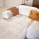 Banken-Hoekbank beige chenille stof - 292x170 cm - Shane - links-Dimehouse