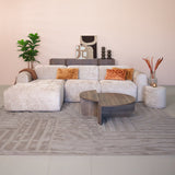 Banken-Hoekbank beige chenille stof - 292x170 cm - Shane - links-Dimehouse
