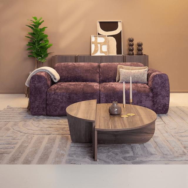 Banken-2-zits bank paars chenille stof - 195x85 cm - Shane-Dimehouse