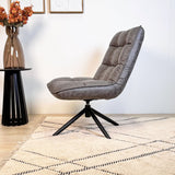 Draaifauteuil Yuki Antraciet Eco-leer 360° Draaibaar