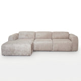 Banken-Hoekbank zand chenille stof - 292x170 cm - Shane - links-Dimehouse
