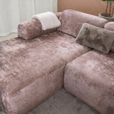 Banken-U-bank taupe chenille stof - 342x165 cm - Shane-Dimehouse