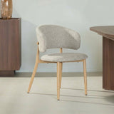 Eetkamerstoelen-Japandi Eetkamerstoel Yuka Zand - Eikenlook Frame-Dimehouse