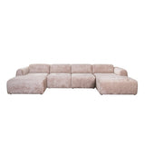 Banken-U-bank zand chenille stof - 342x165 cm - Shane-Dimehouse