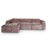 Banken-Hoekbank taupe chenille stof - 292x170 cm - Shane - links-Dimehouse