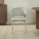 Eetkamerstoelen-Japandi Eetkamerstoel Yuka Zand - Eikenlook Frame-Dimehouse