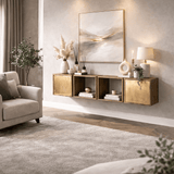 Hangend Dressoir Maceo Mangohout Zand met Brass Accent 169 cm