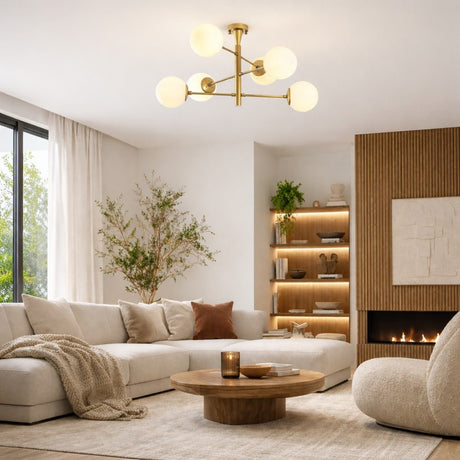 Hanglamp 6-lichts Goud Metaal - 75 x 75 cm - Lustre