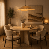 Hanglamp beige carbon betonnen kap - 59 cm - Flowing