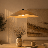 Hanglamp beige carbon betonnen kap - 59 cm - Flowing