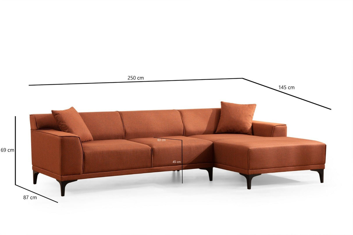 Hoekbank met compacte lounge antraciet microvezel Davidson - rechts