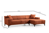 Hoekbank met compacte lounge antraciet microvezel Davidson - rechts