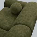 Hoekbank met lounge olijfgroen chenille stof Shane - links