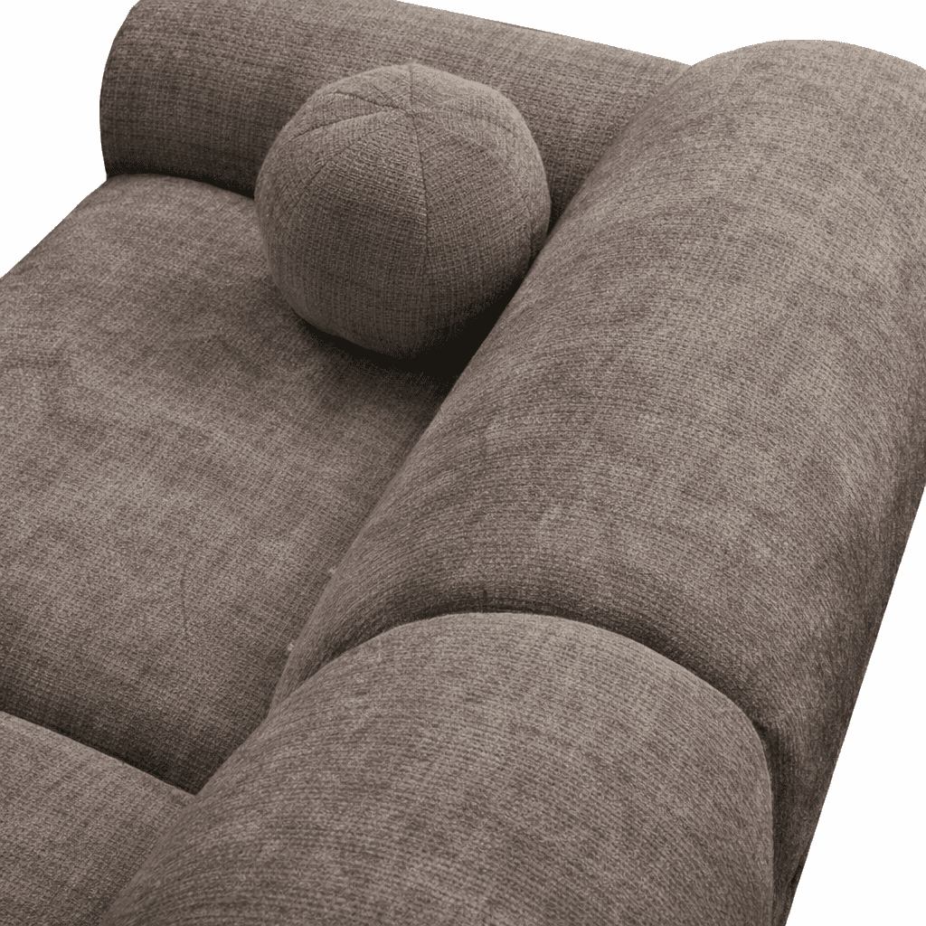 Hoekbank met lounge taupe chenille stof Shane - links