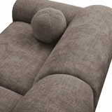 Hoekbank met lounge taupe chenille stof Shane - links