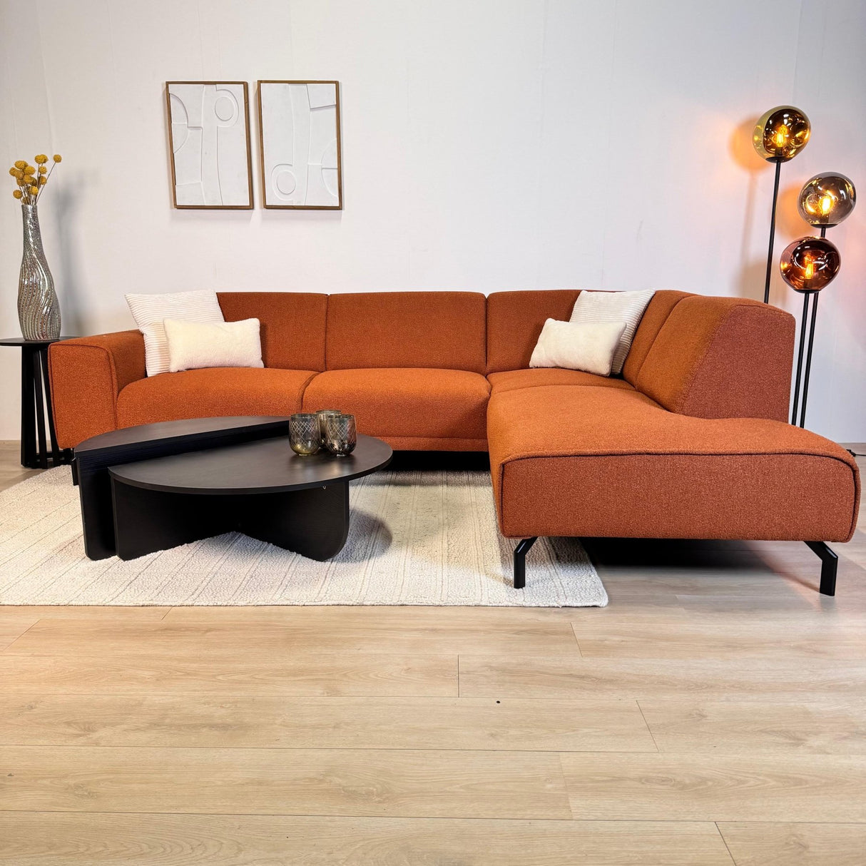 Ronde Salontafel Zwart Getrapt Melamine 85 cm Orin