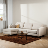 Hoekbank Rosan stof beige links/rechts