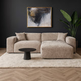 Hoekbank Wayne Chenille Taupe 260cm - Links & Rechts Monteerbaar