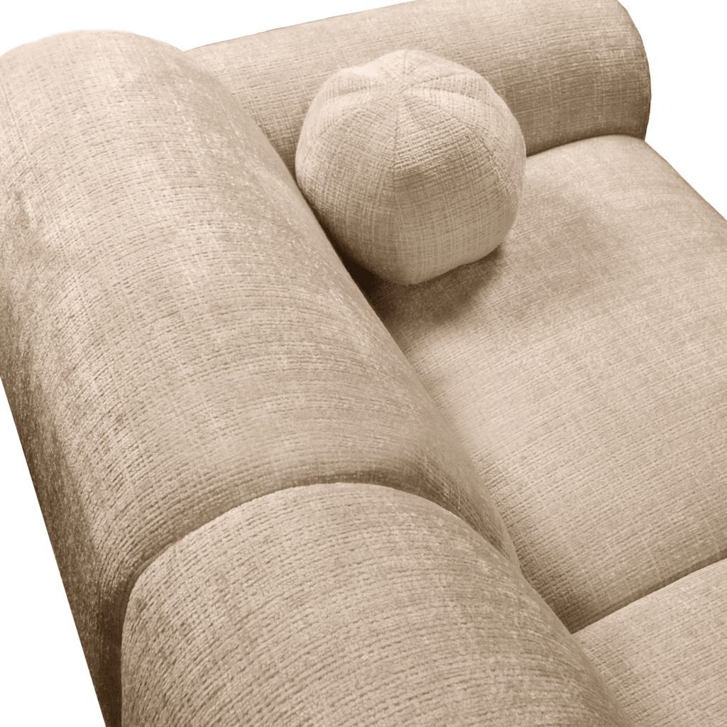 Banken - Hoekbank zand chenille stof - 292x169 cm - Shane - rechts - Dimehouse