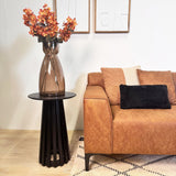 Hoekbank Davidson Microvezel Cognac met compacte lounge - Rechts