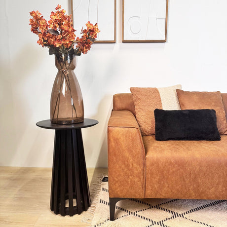 Hoekbank Davidson Microvezel Cognac met compacte lounge - Rechts