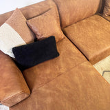Hoekbank Davidson Microvezel Cognac met compacte lounge - Links