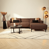 Hoekbank met compacte lounge bruin microvezel Davidson - rechts