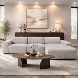 Hoekbank met lounge beige chenille stof Shane - rechts