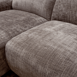 Hoekbank met lounge taupe chenille stof Shane - links