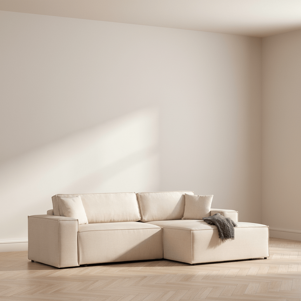 Hoekbank met slaapfunctie Rechts Pirlo Ecru